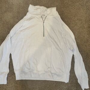 White quarter zip hoodie